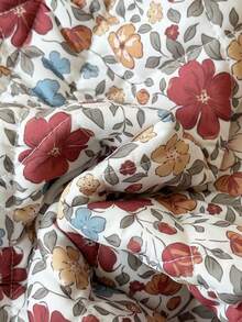 SHEIN Baby Girl 6Months-3Years Baby Girl Fall For Girl Casual Daily Style Coat,Flower-Printing Thicker And Warmer Hooded Padded Jacket - Multicolor - View 6