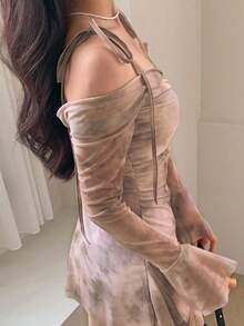 DAZY Women's Sleeveless Long Sleeve Cut-Out Waist Short Dress Sundress,Mini Dress - Multicolor - View 5