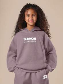 SUMWON Tween Hoodie And Sweatpants Co-Ord Set With Number Print Hood - Dark Grey - View 3