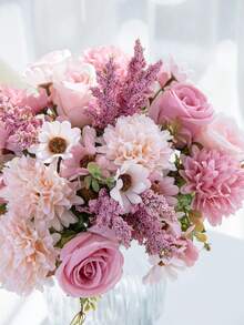 1支/3支/5支仿真牡丹花丝绣球花，秋季家居装饰配件，情人节花瓶，婚礼花束，花园玫瑰拱门，客厅装饰，新年装饰，装饰花盆，生日礼物，毕业季，返校季，学习用品 - 彩色 - 查看 7