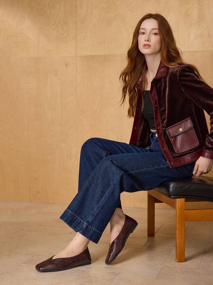 SAPATILHAS DE BALÉ VINTAGE, SAPATOS ELEGANTES E CONFORTÁVEIS DE BICO QUADRADO SLIP-ON PARA MULHERES, ADEQUADOS PARA TODAS AS ESTAÇÕES