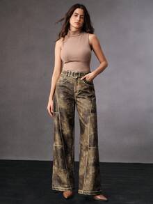 Anewsta 时尚现代休闲复古做旧皮革腰带女式皮裤，适合秋季、冬季、春季、新年、派对、婚礼、时尚、优雅、工作、感恩节、毕业典礼、圣诞节、节日等场合。 - 軍綠色 - 查看 8