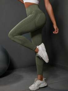 Powerista Women's Solid Color High Waist Seamless Leggings