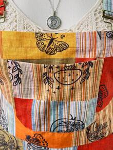 Sunspun Váy yếm Bohemian nhiều màu cỡ lớn dành cho nữ - Nhiều màu - Xem 4