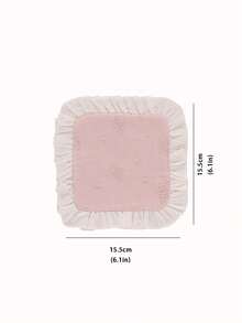 粉色、米色、杏色荷叶边刺绣棉质杯垫，精致咖啡杯垫，隔热垫，保护桌面