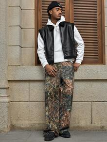 AXEPEAK 男士时尚百搭休闲保暖背心，秋冬季 - 黑色 - 查看 5