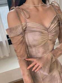 DAZY Women's Sleeveless Long Sleeve Cut-Out Waist Short Dress Sundress,Mini Dress - Multicolor - View 6