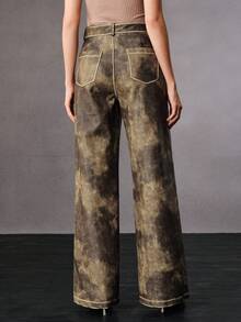 Anewsta 时尚现代休闲复古做旧皮革腰带女式皮裤，适合秋季、冬季、春季、新年、派对、婚礼、时尚、优雅、工作、感恩节、毕业典礼、圣诞节、节日等场合。 - 軍綠色 - 查看 3