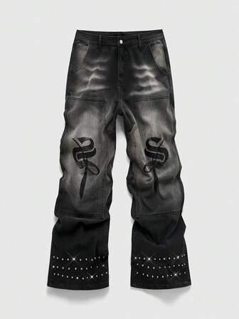 Street Life Jeans de mezclilla bordados para hombres, aptos para uso diario, primavera/verano