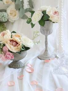 50/100/300/500/1000Pcs Silk Rose Petals Wedding Petals White Petals Fake Rose Petals Artificial Flower Petals Proposal Basket Aisle Bridal Shower Table Decoration - Pink White - View 5