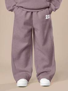 SUMWON Tween Hoodie And Sweatpants Co-Ord Set With Number Print Hood - Dark Grey - View 4