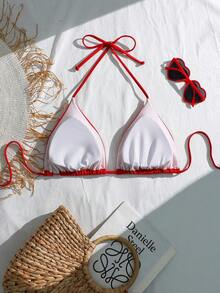 Swim Mod 2025 Plus Size Women Floral Print Triangle Cup Swimsuit Top