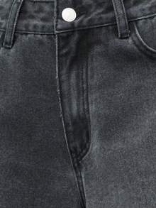 Nöista 黑色宽松牛仔裤，版型休闲，膝盖处有缝线细节。完美的秋季单品，可轻松搭配宽松毛衣，或打造轻松的圣诞造型。 - 黑色 - 查看 12