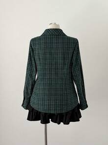 Sunspun Plus Size Women Long Sleeve Single-Breasted Casual Dark Style Patterned Shirt - Multicolor - View 2