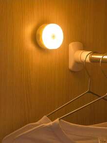 1PC USB Rechargeable Wardrobe Light Dimmable Warm White LED Closet Light Push Button Control Portable Cabinet Shelf Lighting Bedside Lamp With Charging Cable