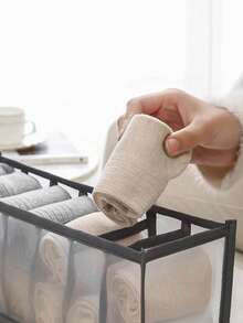 SHEIN Basic living Underwear Compartment Organizer Socks Underwear Storage Box Drawer Storage Organizer Bag Sun Travel Cool - 灰色 - 查看 4