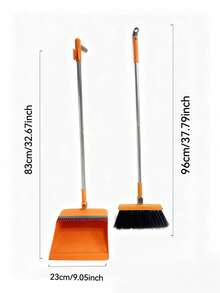 1 Set, Household Broom & Dustpan Set, Long Handle Floor Cleaning Broom & Dustpan Set, Rotatable Broom And Dustpan With Brush, For Removing Dust And Debris, Suitable For Home, Kitchen, Room, Office, Cleaning Supplies, Cleaning Tools, Back To School