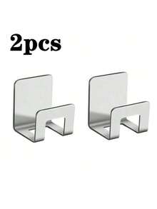 2pcs Stainless Steel Sponge Holder Adhesive Sink Drain Rack Kitchen Drying Rack Hanger Storage Rack Sink Accessories - Multicolor - View 7