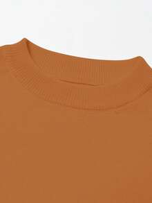 Sparklyn 1pc Tween Girl Bear Print Long Sleeve Sweater, Casual & Fashionable For School, Suitable For Autumn/Winter Tops, Christmas - Brown - View 3