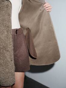 SHEIN Luminelle Chaqueta casual de mujer con cuello de solapa, manga larga y botones frontales - Marrón Mocha - Ver 9