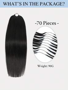 Extensiones de cabello de crochet 100% cabello humano Remy pre-separadas, cabello liso sedoso, línea de plumas cabello liso hueso, extensiones de cabello S1Color - S1 - Ver 3