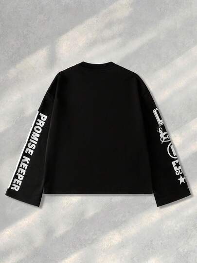 Sudadera con capucha estampada para hombre, estilo callejero retro