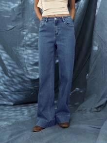 Nöista Nâng tầm phong cách của bạn với quần jeans denim ống rộng thanh lịch với tông màu xanh cổ điển. Lý tưởng cho trang phục mùa đông, lễ tốt nghiệp, tiệc tùng và sự kiện bãi biển, chiếc quần jeans đa năng này kết hợp sự thoải mái và sang trọng, dễ dàng kết hợp với áo cho dịp Giáng sinh, năm mới và các dịp thường ngày. - Màu xanh lam - Xem 5