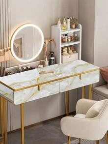 1卷加厚大理石纹防水防油污自粘墙纸卷，适用于厨房台面橱柜架衬垫抽屉装饰家居装修翻新 - 白金 - 查看 6