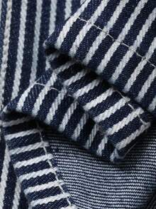 Livesso 女士休闲通勤条纹牛仔背带裤 Y2k