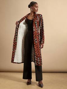 SHEIN Veneréa 女式复古风格印花长袖夹克 - 彩色 - 查看 7