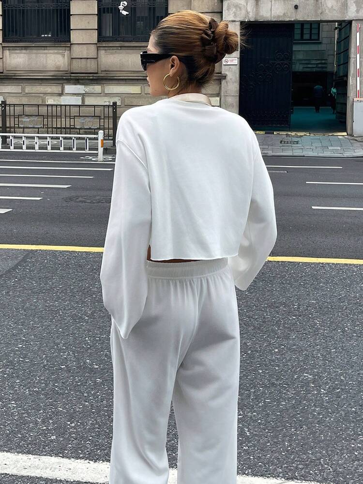 3pcs/Set Women Sports Style Sweatshirt, Camisole And Pants Loungewear Set, Autumn/Winter