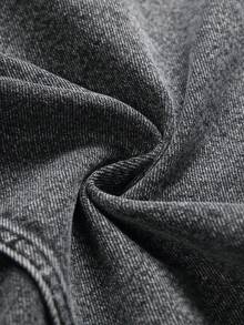 Manfinity Hypemode Men's Casual Street Style Denim Long Sleeve Jacket - Dark Grey - View 8