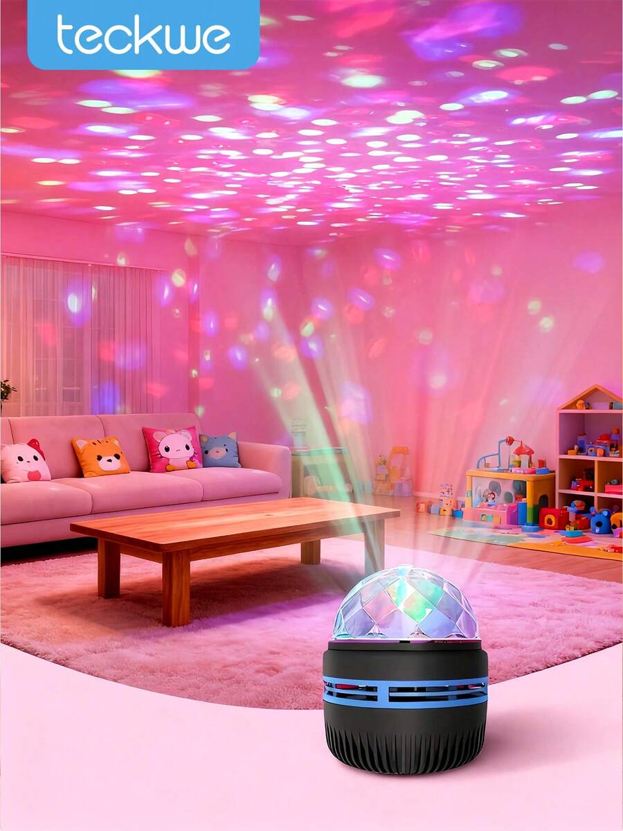 Teckwe Mini Star Projector,Wave Projector USB Powered For Bedroom,Game Room,Home Theater,Ceiling,Room Birthday Gift - Black - View 1