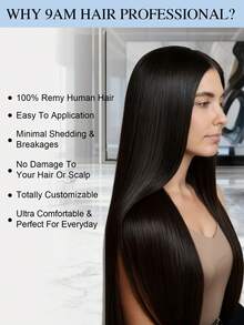 Extensiones de cabello de crochet 100% cabello humano Remy pre-separadas, cabello liso sedoso, línea de plumas cabello liso hueso, extensiones de cabello S1Color - S1 - Ver 8