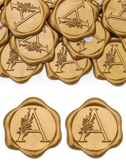 30/50 pezzi Adesivi sigillo di cera con lettera, adesivi sigillo di cera dorati con iniziale alfabeto, adesivi sigillo per busta, sigilli adesivi dorati per buste, adatti per biglietti di Ringraziamento/confezioni regalo/inviti di matrimonio e fidanzamento/feste di compleanno/Natale