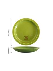 Joivida 1pc Retro English Ceramic Plates Are Suitable For Pasta, Salads, Desserts, Sushi - Multi-Functional Kitchen Tableware, Suitable For Dining, Family Gatherings, Hot Pot, All-Season Accessories, Tableware Sets, Suitable For Student Back-To-School Season/Family Tableware/Festival Gifts - Multicolor - View 3