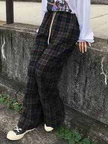 FRIFUL 女式拉绒直筒休闲裤 - 墨綠色 - 查看 4