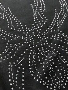 AXEPEAK Plus Size Men's Round Neck Pullover Sweatshirt With Rhinestone Spider Pattern, Suitable For Autumn And Winter, Long Sleeve Top - Black - View 5