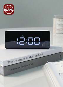 Madebyblanc 1pc Led Mirror Table Alarm Clock, Electronic Table Clocks Snooze Display Time Night Light, Desktop USB Alarm Clock, Home Decor Smart Clock, For Bedroom Office Table Decor, Back To School Decor, School Surprise Room Decor School Supplies