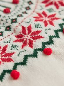 Nubod Set de 2 suéteres de punto con decoración de copos de nieve navideños, estilo vintage versátil y de moda para tallas grandes, conjunto a juego