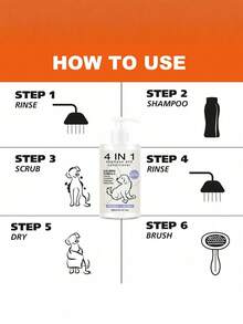 1Pc 4-In-1 Pet Shampoo And Conditioner With Lavender & Chamomile - Deep Cleans & Nourishes,Detangles Moisturizes Pet Hair - Suitable For All Pet Hair Types