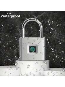 Compact Smart Fingerprint Padlock - IP56 Waterproof, Keyless Security, USB Rechargeable, Lightweight Aluminum - Ideal For Luggage, Briefcases And Backpacks