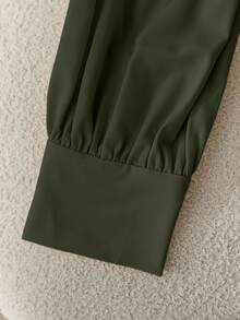 GlowEve Ladies' Elegant And Commuter Autumn Shirts - Army Green - View 4