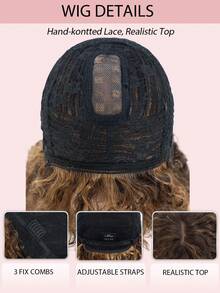 Wear & Go Curly Bob Wig With Bangs 100% Human Hair Highlight P4/30/27 Glueless Mini Lace Short Curly Bob Bang Wig 10-14 Inch - S4/30/27 - View 9