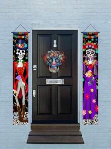 Halloween Background Cloth Decoration Garden Flag Banner Couplet Day Of The Dead Bar Party Atmosphere Flag - Day Of the Dead B - View 5
