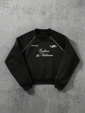 Street Life Sudadera casual de cuello redondo con estampado para hombre