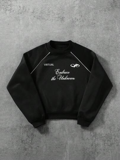 Sweat-shirt-shirt col rond imprimé décontracté pour hommes