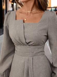 Editum Women's Khaki Woven Casual Commuter Shirt, Autumn/Winter Winter Shirt New Year Thanksgiving - Khaki - View 7