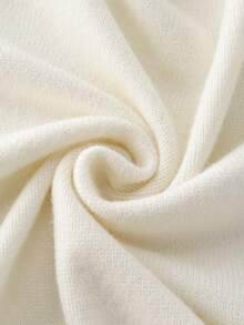 SHEIN Franclia Áo len cardigan nữ dáng dài thanh lịch, dễ mặc, đa năng, màu trắng, eo thon, cổ chữ V, cổ chữ thập, tay dài, trang trí kim loại tinh tế, họa tiết xếp ly, che đi khuyết điểm, giúp bạn trông thon gọn hơn. - trắng - Xem 5