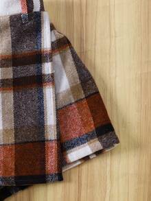 Sparklyn Tween Girl Off Shoulder Long Sleeve Top And Plaid Skirt Set, Autumn/Winter - Multicolor - View 8